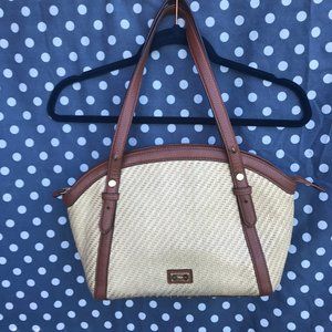 Ralph Lauren straw and leather handbag
